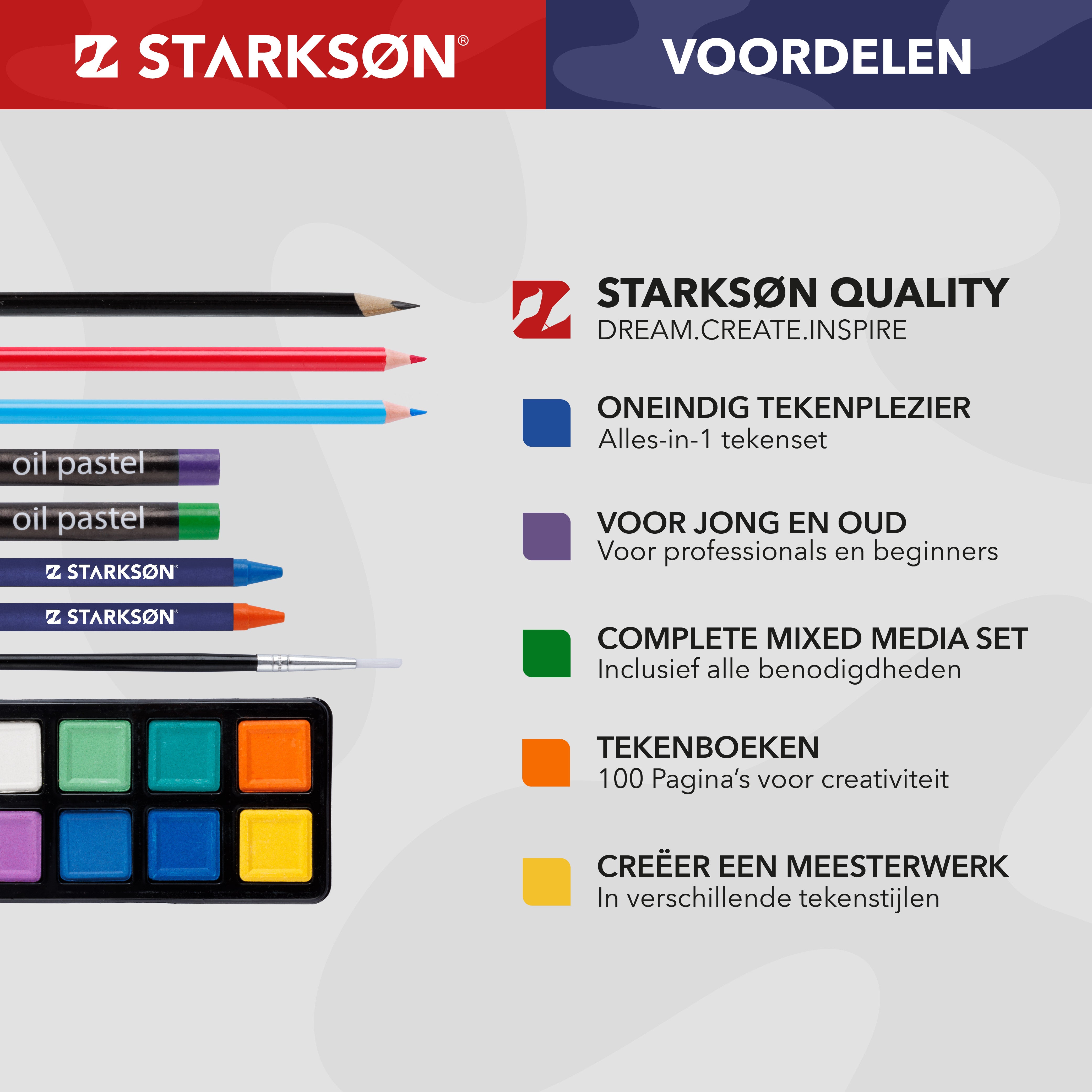 141-Delige Houten Tekenkoffer