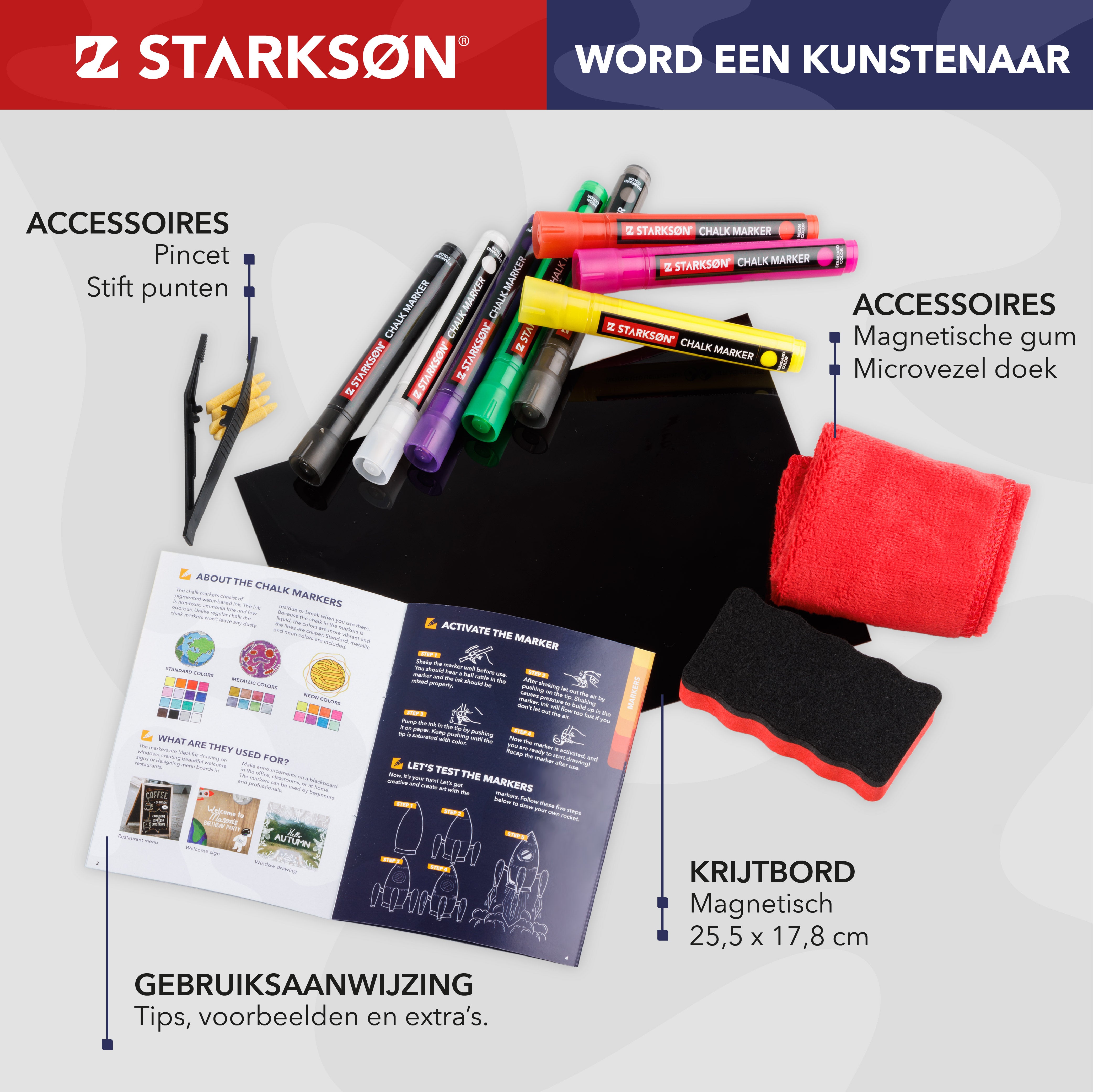 36-Delige Raamstiften & Krijtstiften Set