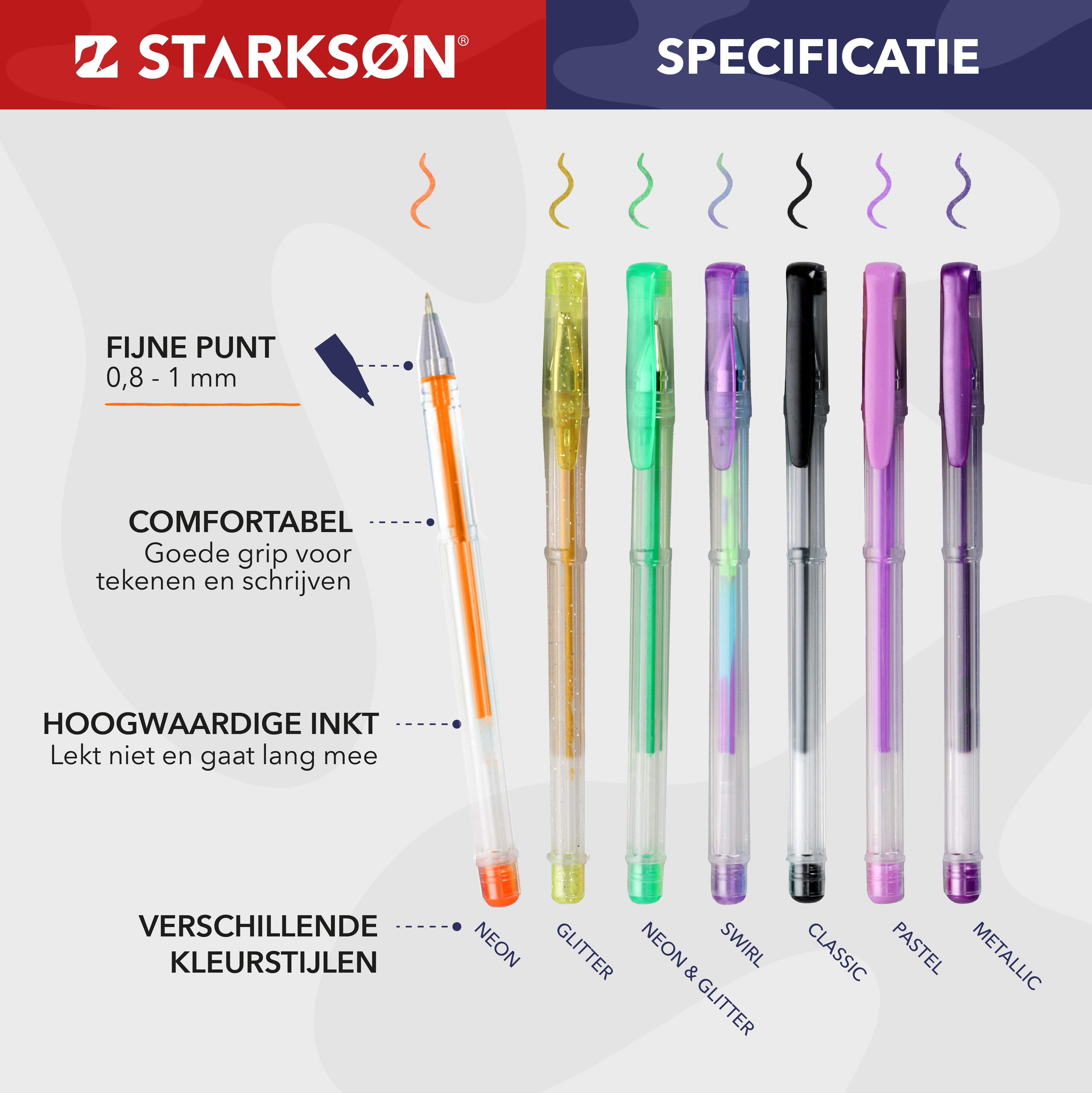 100 Stuks Glitterpennen & Gelpennen