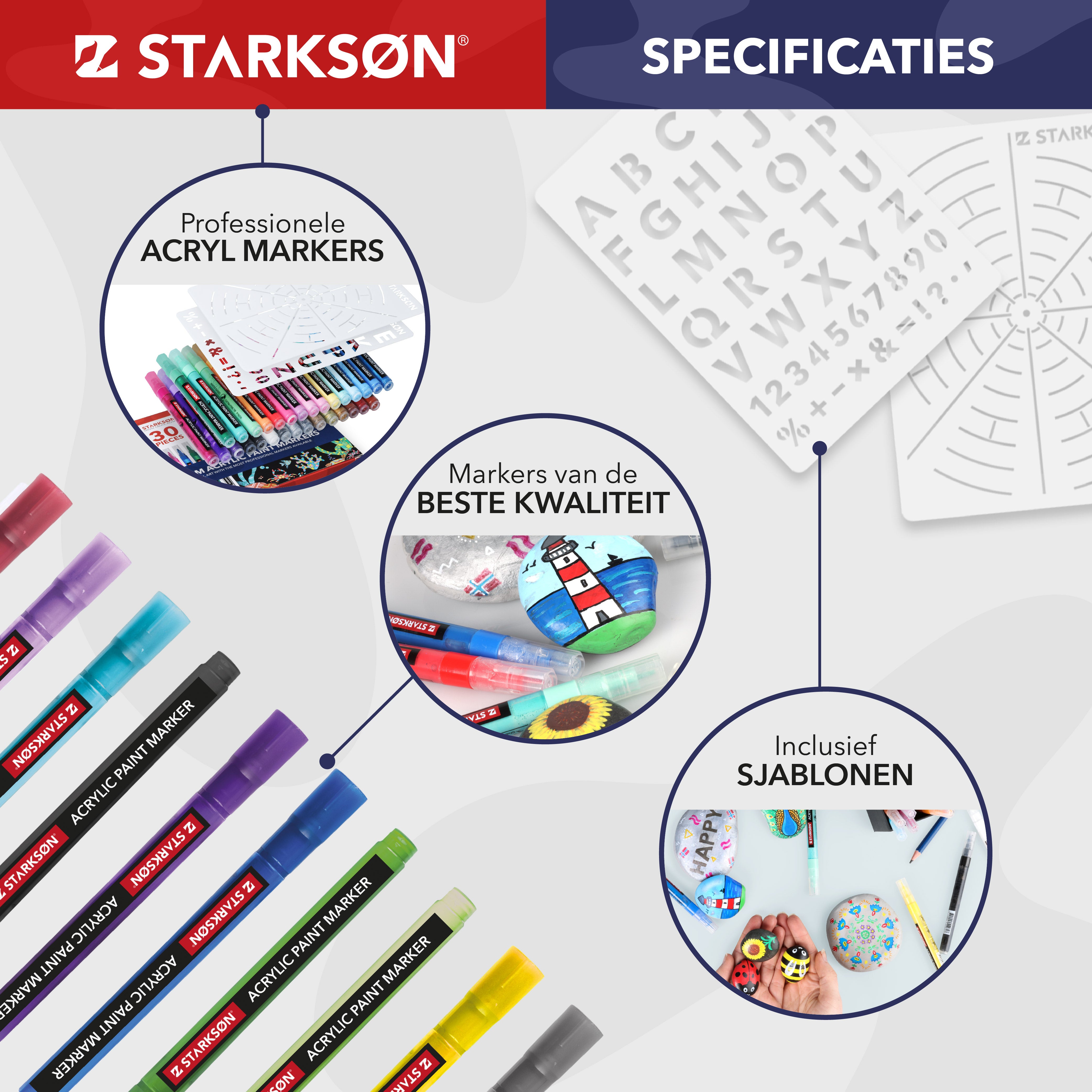 30 Stuks Acryl Marker Stiften Set