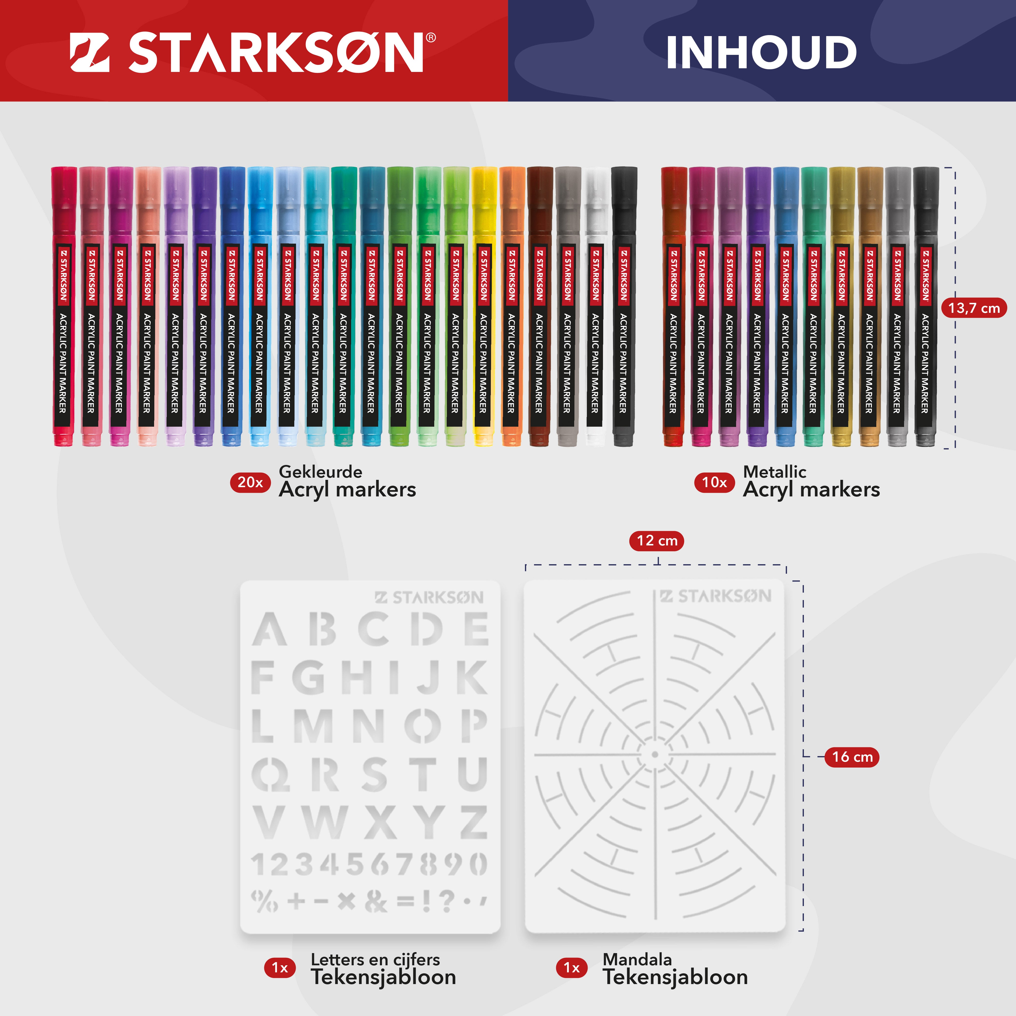 30 Stuks Acryl Marker Stiften Set