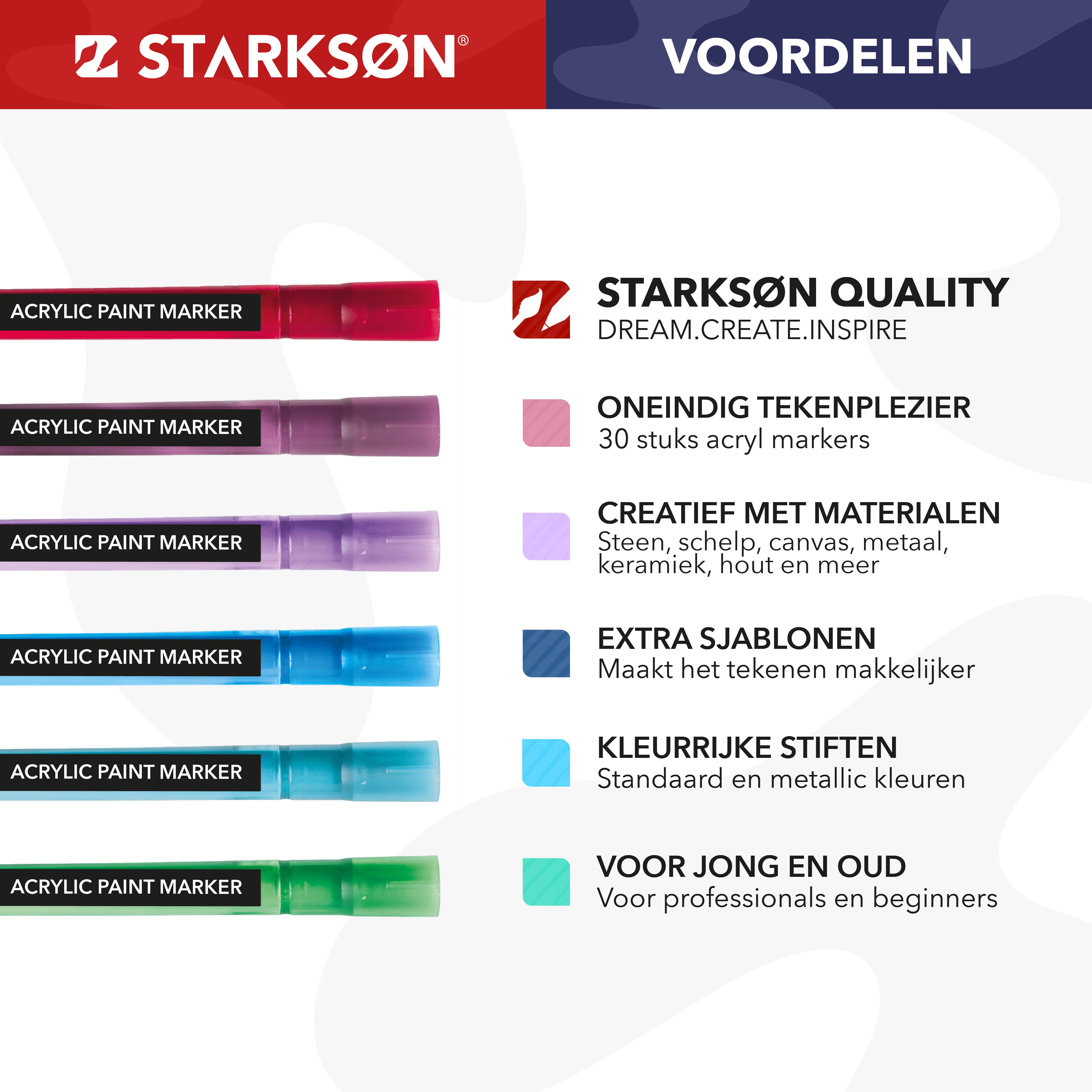 30 Stuks Acryl Marker Stiften Set