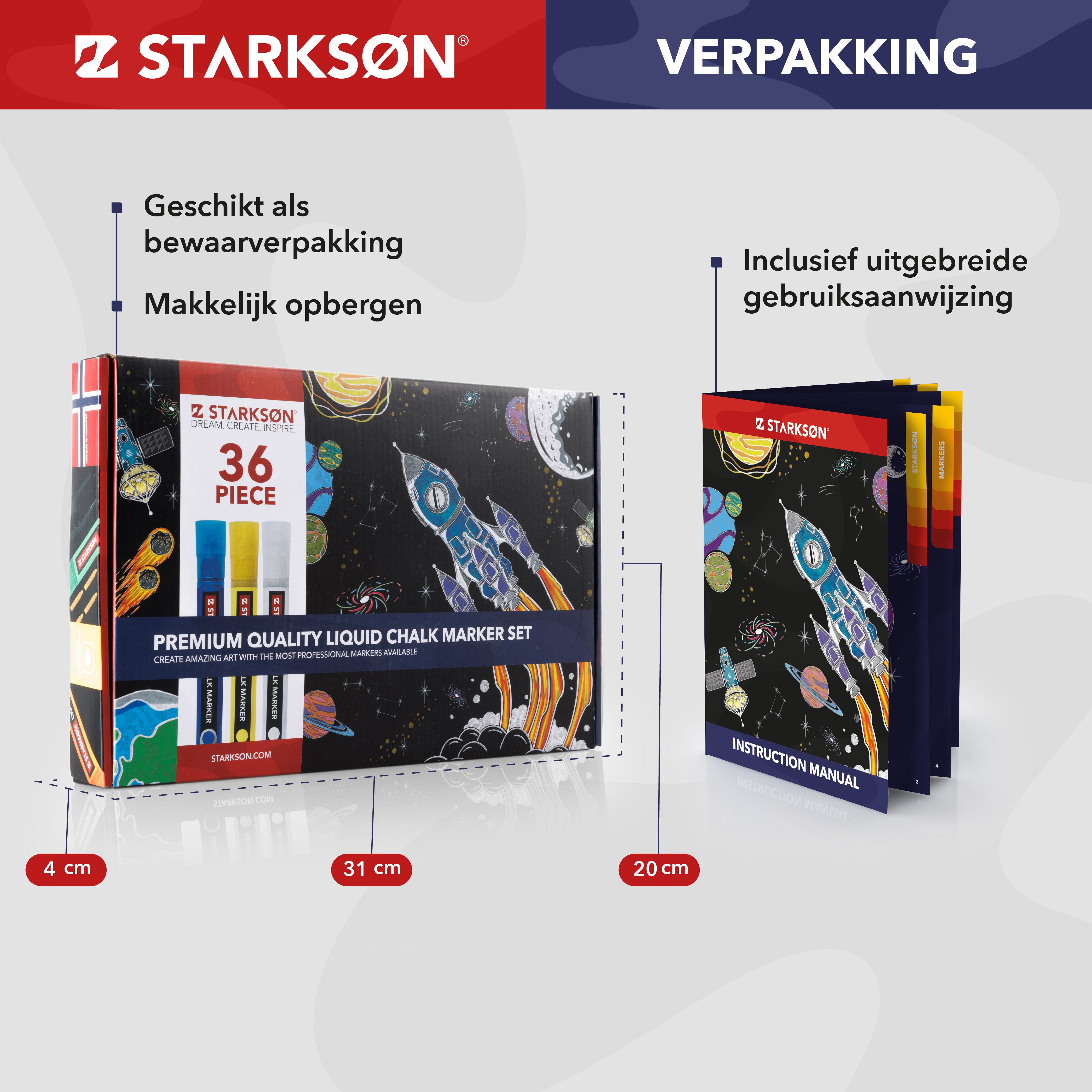 36-Delige Raamstiften & Krijtstiften Set