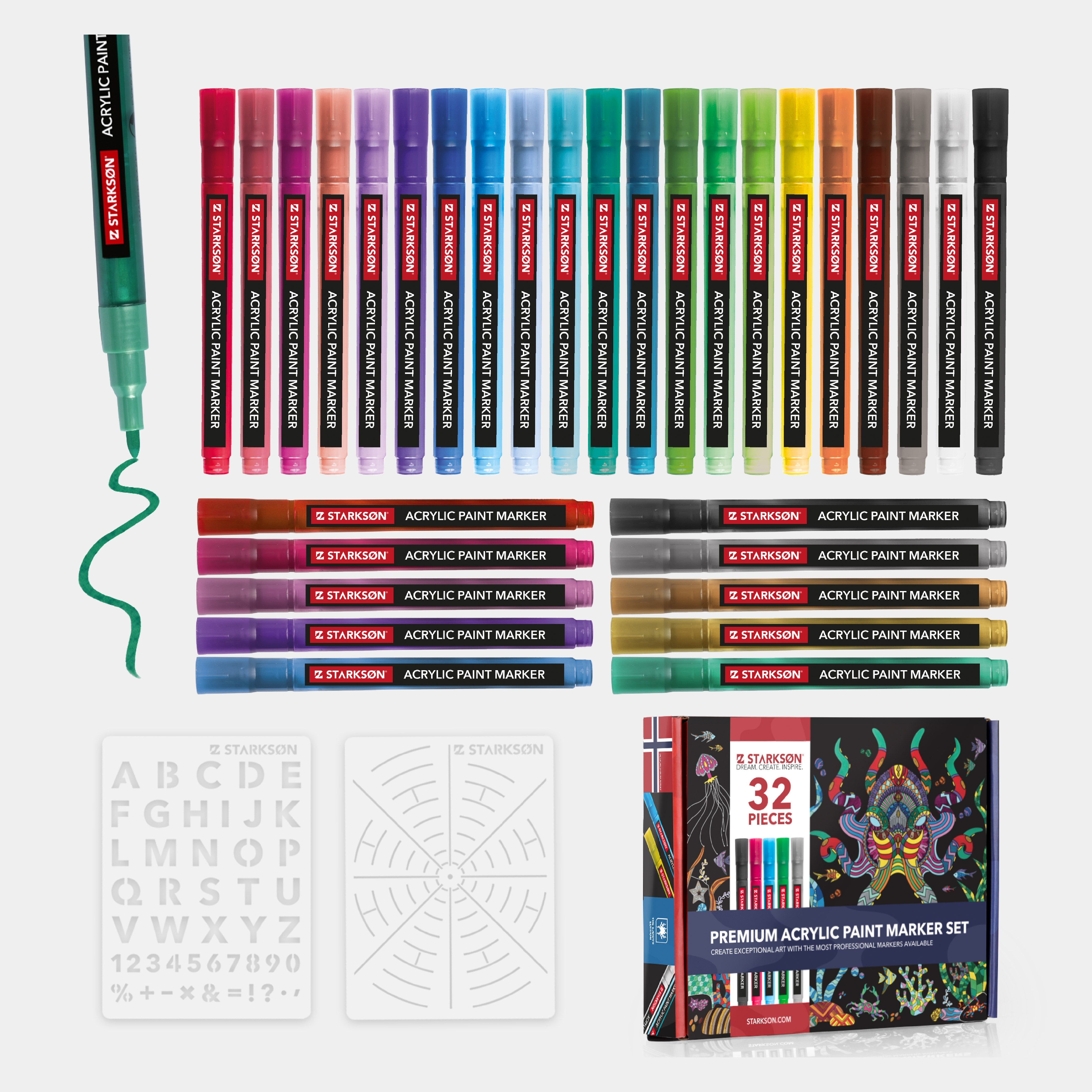 30 Stuks Acryl Marker Stiften Set