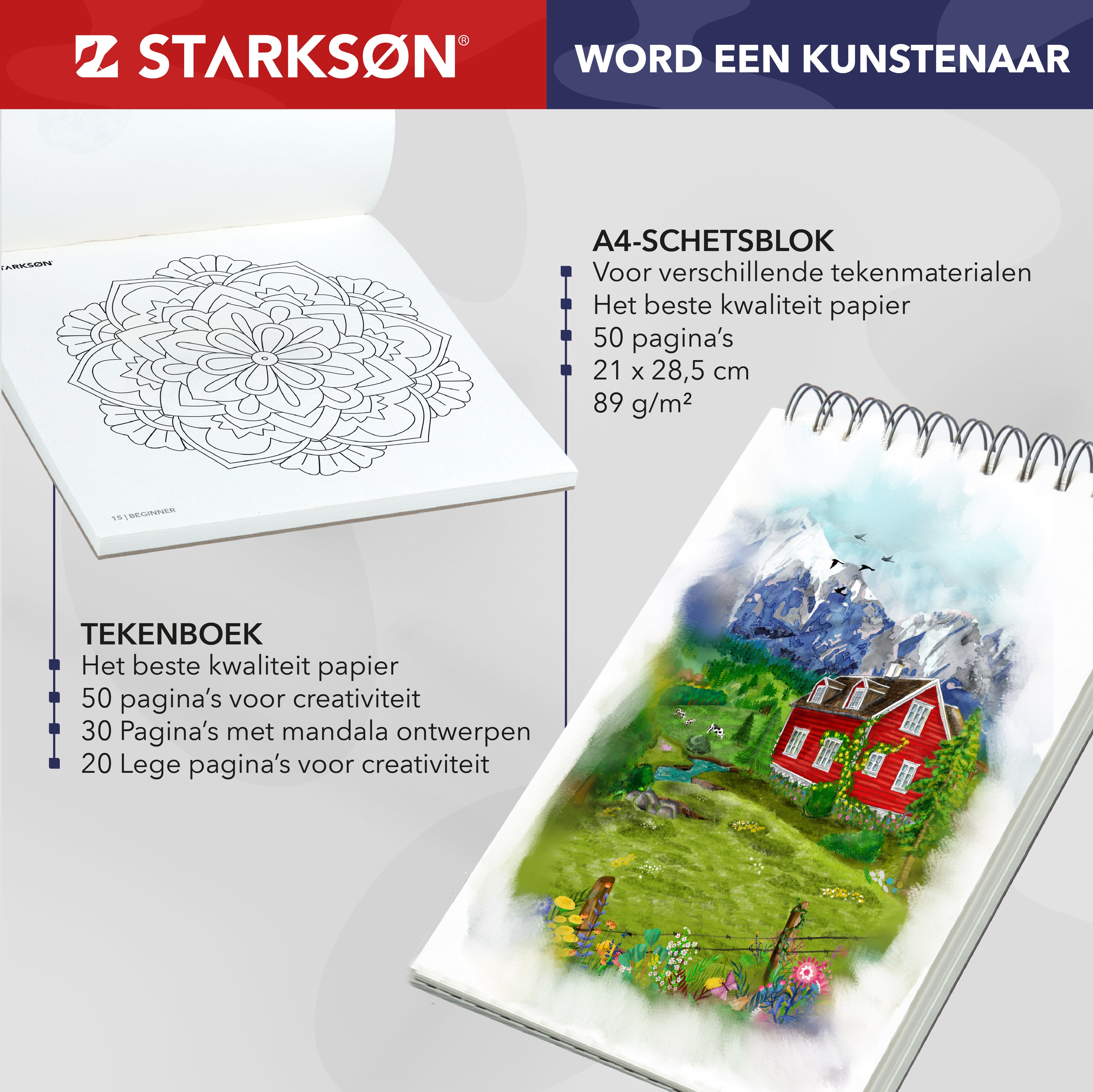 141-Delige Houten Tekenkoffer